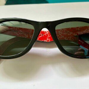 Ray Ban Original Wayfarer Rare Prints 52 mm Black Sunglasses